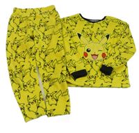 Žlté chlpaté pyžama s Pikachu