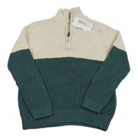 Nové- Béžovo-zelený svetr M&S