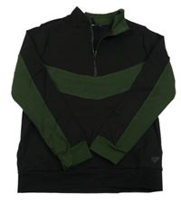 Čierno-zelená mikina