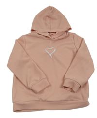 Svetloružová športová mikina so srdiečkom a kapucňou zn. Shein
