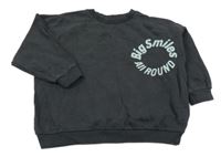 Antracitová oversize mikina s nápisom Next