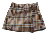 Farebná kockovaná vlnená sukňa Next