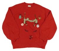 Červený svetr se sobem F&F