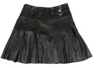 Černá koženková skládaná sukně Primark