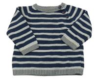 Tmavomodro-svetlosivý pruhovaný sveter H&M