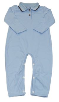 Světlemodrý overal s límečkem Shein