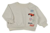 Biela oversize mikina s obrázkami M&S