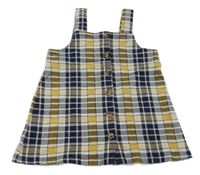 Modro-žlto-biele kockované šaty F&F