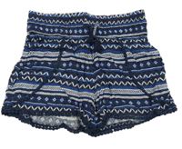 Modro-biele vzorované ľahké kraťasy C&A