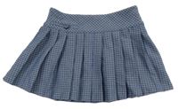 Modro-čierna kockovaná skladaná sukňa Zara