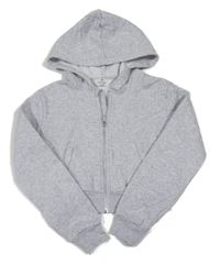 Sivá melírovaná crop prepínaci mikina s kapucňou H&M