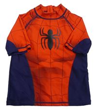 Červeno-tmavomodré UV tričko s pavoukem Marvel