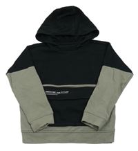 Čierno-sivá mikina s vreckom a kapucňou zn. Nutmeg