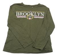 Khaki triko s nápisem Primark