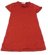 Červené trblietavé pletené šaty s mašlou H&M