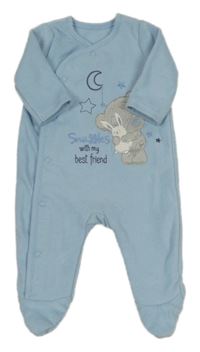 Svetlomodrý fleecový overal s medvídkem - Me to you