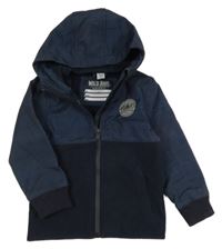 Tmavomodro-melírovaná softshellová bunda s kapucňou Dopodopo