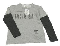 Nové - Šedo-tmavošedá mikina s nápisem Pocopiano