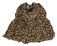 Hnědo-černé vzorované šaty s volánkem Next