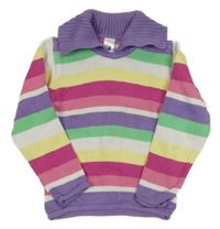 Farebný pruhovaný sveter s golierom C&A