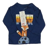 Nové - tmavomodré triko s nápisem F&F