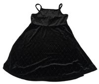 Čierne kárované trblietavé šaty Primark