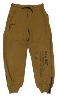 Hnědé tepláky s nápisem Zara