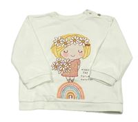 Smotanová mikina s dívkou a dúhou Sfera