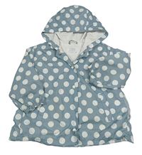 Modrá bodkovaná á šušťáková jarná bunda s kapucňou Zara