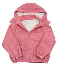 Ružová šušťáková jarná bunda s kapucňou