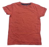Oranžovo-sivé melírované tričko Next