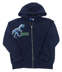 Tmavomodrá prepínaci mikina s dinosaurom a kapucňou Lupilu