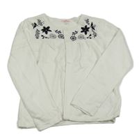 Biely prepínaci sveter s kvietkami Du Pareil