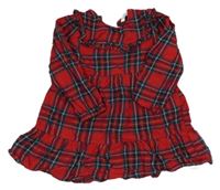 Červeno-tmavomodré kostkované šaty Primark 