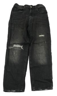 Čierne rifle s vyšúchaním Zara