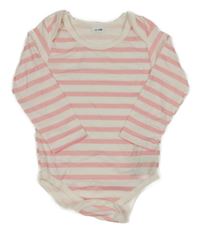 Bielo-ružové pruhované body