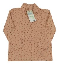 Nové - Staroružové tričko s kvietkami a rolákom Primark