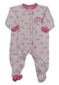 Světlerůžový overal s jednorožci a duhami Pekkle 