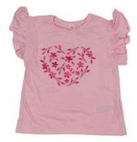 Svetloružové tričko so srdiečkom