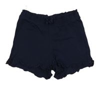 Tmavomodré bavlnené kraťasy s volánikmi C&A