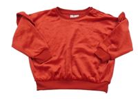 Červená plyšová oversize mikina s volánikmi So Cute