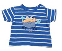 Tmavomodro-bílé pruhované tričko s krabem Staccato