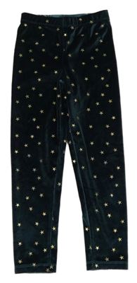 Tmavozelené zamatové legíny s hviezdičkami John Lewis