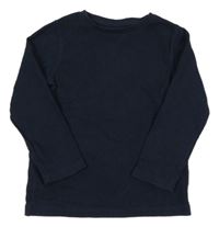 Tmavomodré vzorované tričko Tu