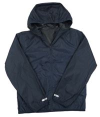 Tmavomodrá šusťáková nepromokavá funkční bunda s kapucí Crivit