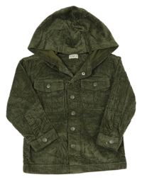Nové - Khaki manšestrová bunda s kapucí F&F