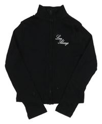Černé žebrované crop triko s nápisem George 