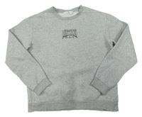 Sivá melírovaná oversize mikina s nápisom H&M