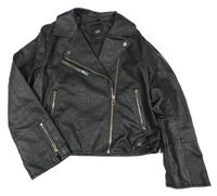 Čierny koženkový podšitý crop krivák River Island