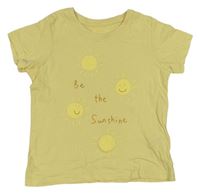 Žlté tričko so sluníčky a nápismi PRIMARK